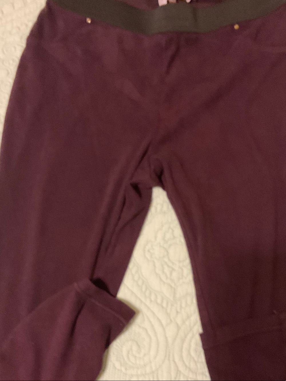 Calvin Klein Straight Leg Leggings in Burgundy